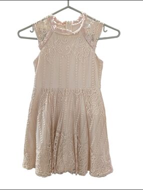 Blush By US Angels Lace Party Dress - Blush Pink